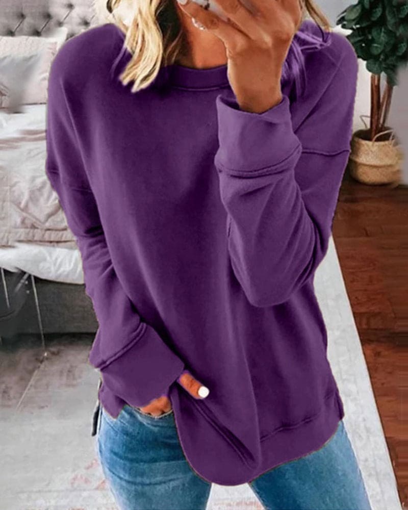Sweatshirt Womens Soft Brushed Relaxed Fit