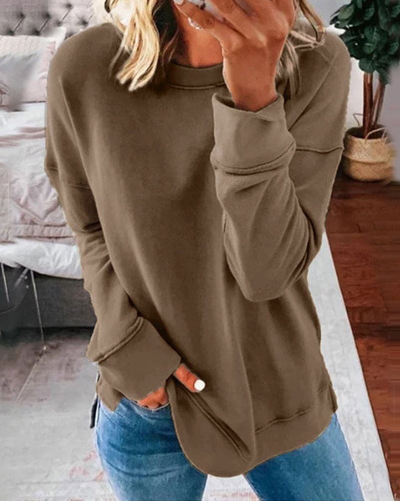 Sweatshirt Womens Soft Brushed Relaxed Fit