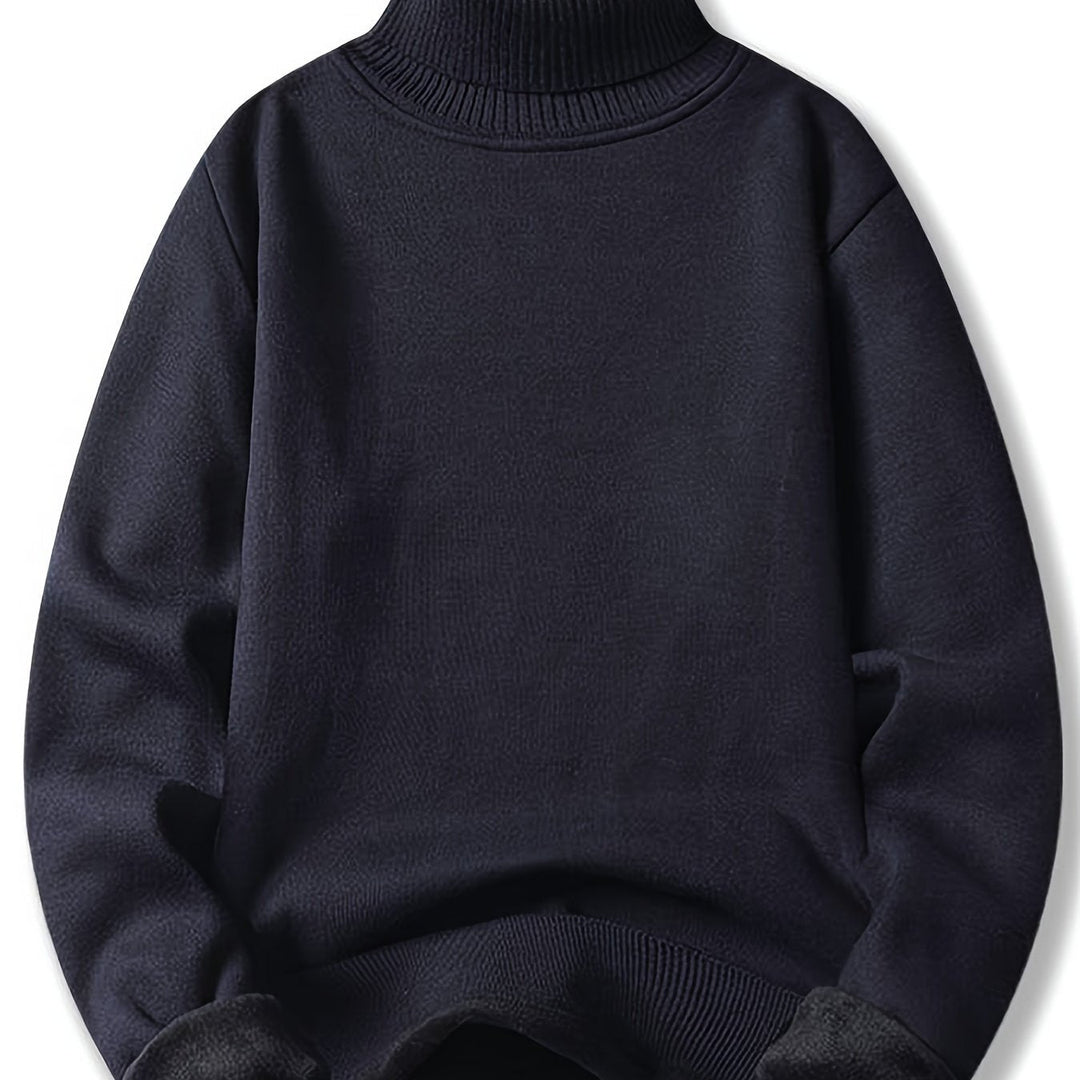 Jumper Womens High Neck Funnel Collar Textured Knit Dropped Shoulder Hip Length - image 3
