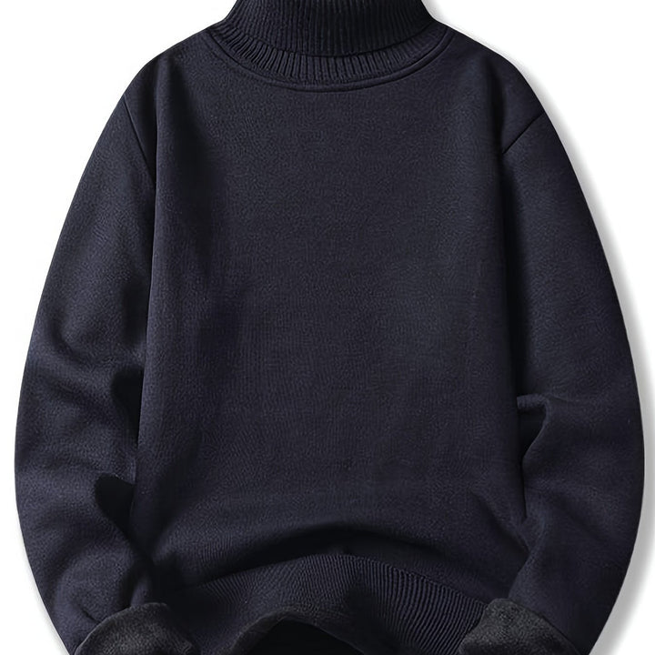 Jumper Womens High Neck Funnel Collar Textured Knit Dropped Shoulder Hip Length - image 3