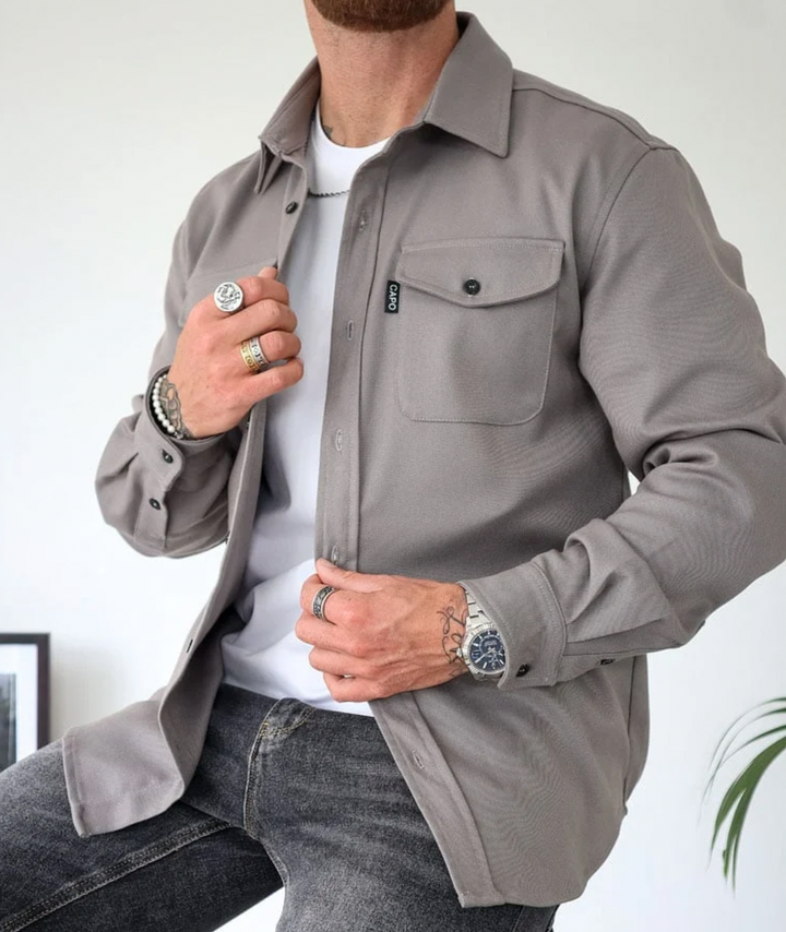Overshirt Mens Soft Touch Button Front Flap Chest Pockets Point Collar Long Sleeve Regular Fit - image 4
