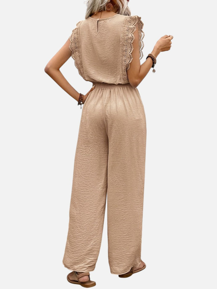 Two Piece Outfit Set Womens Relaxed Top Wide Leg Trousers