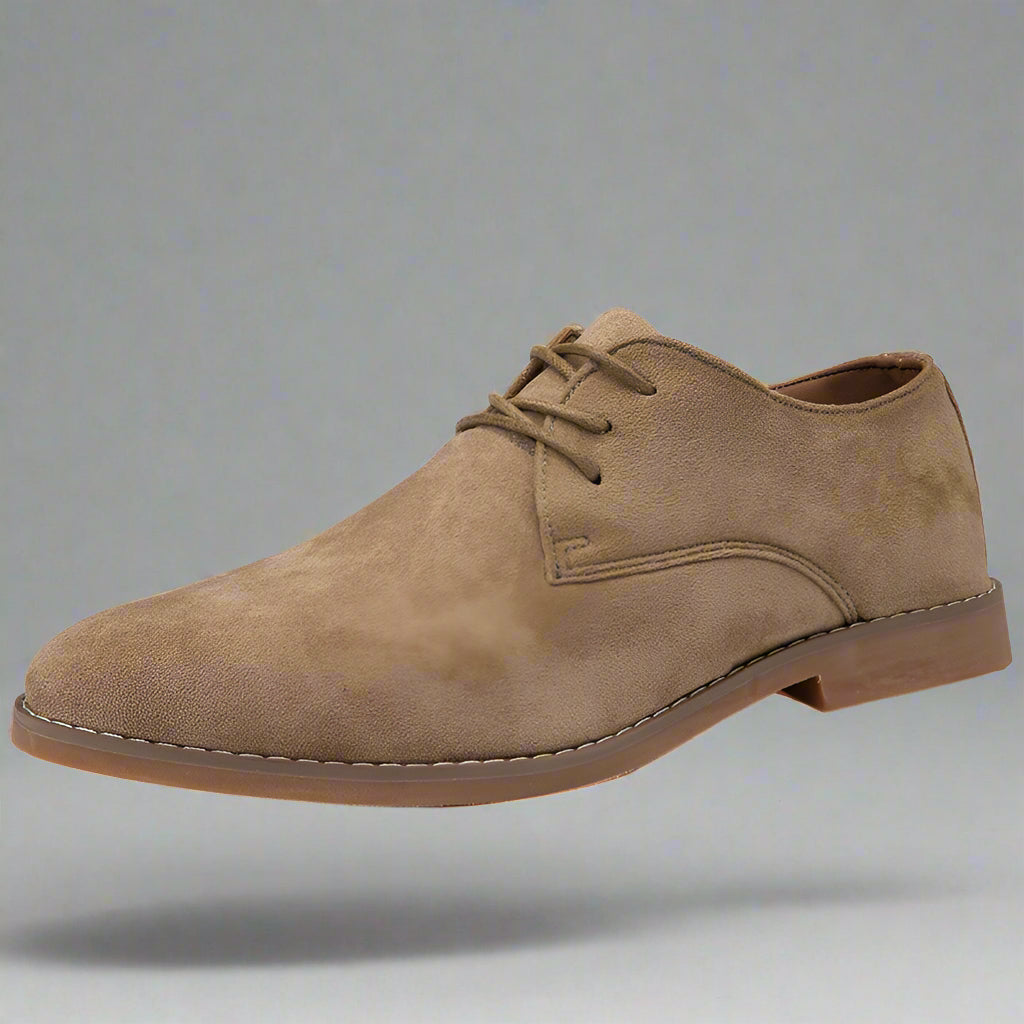 Derby Shoes Mens Suede Look Lace Up Smart Casual Low Heel Rubber Sole - image 4