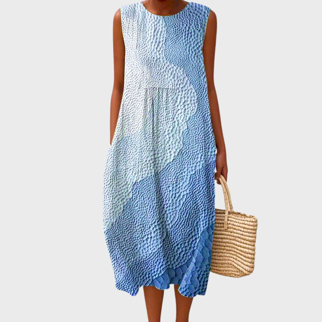 Knee Length Dress Womens Relaxed Fit Flowing Hem Plus Size