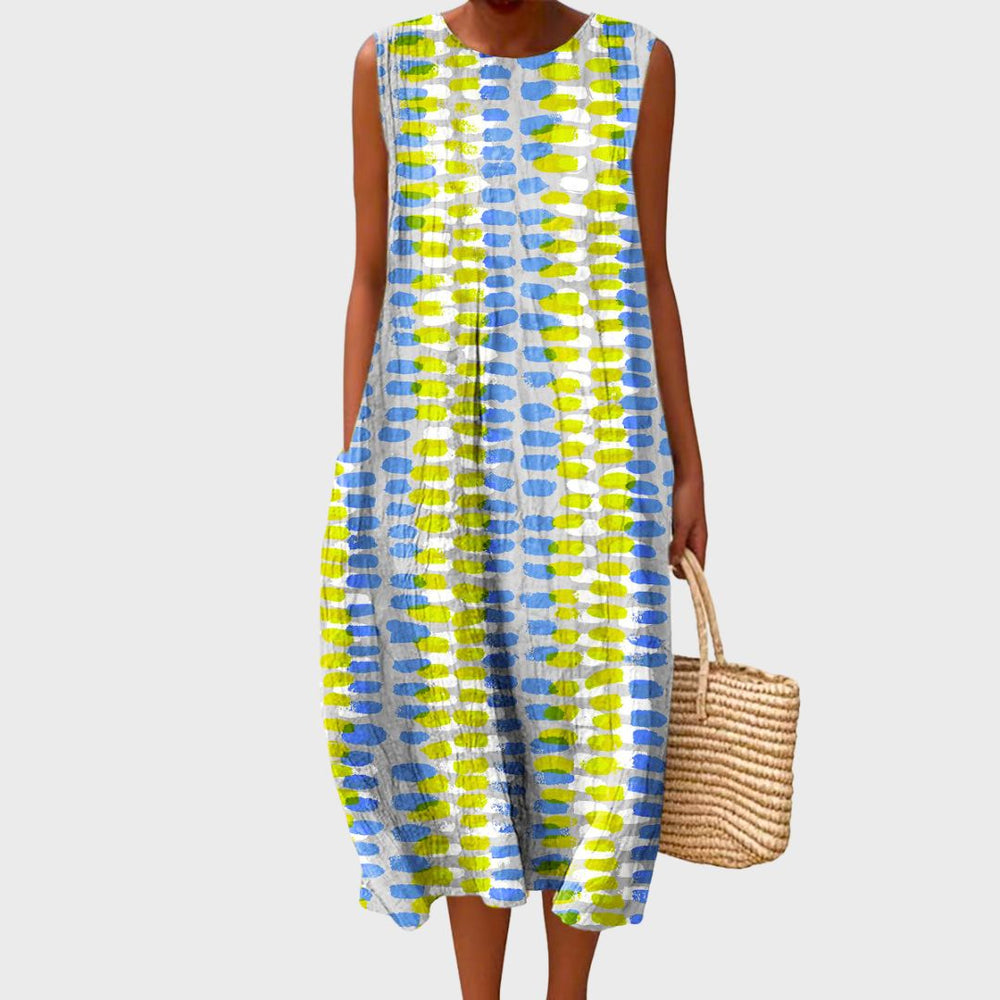 Knee Length Dress Womens Relaxed Fit Flowing Hem Plus Size