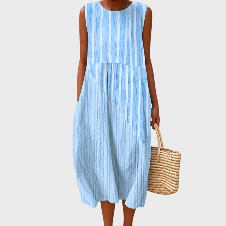 Knee Length Dress Womens Relaxed Fit Flowing Hem Plus Size