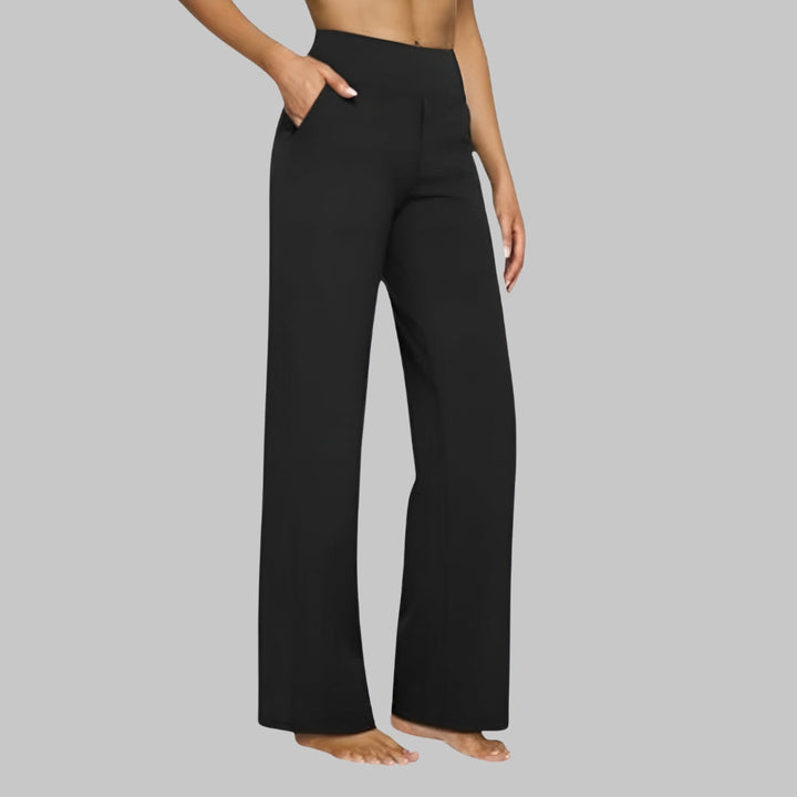 Wide Leg Trousers Womens High Waisted Stretch Pull On Elasticated Waist Side Pockets - image 10