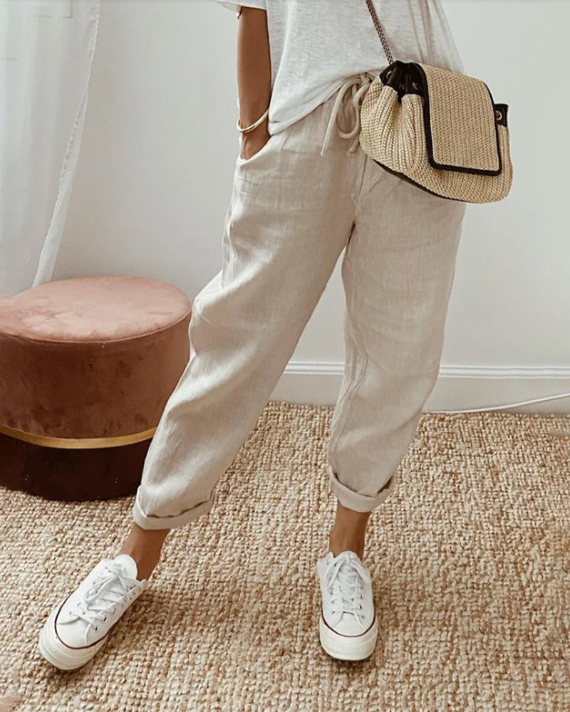 Trousers Womens Cotton Breathable Moisture Wicking Relaxed