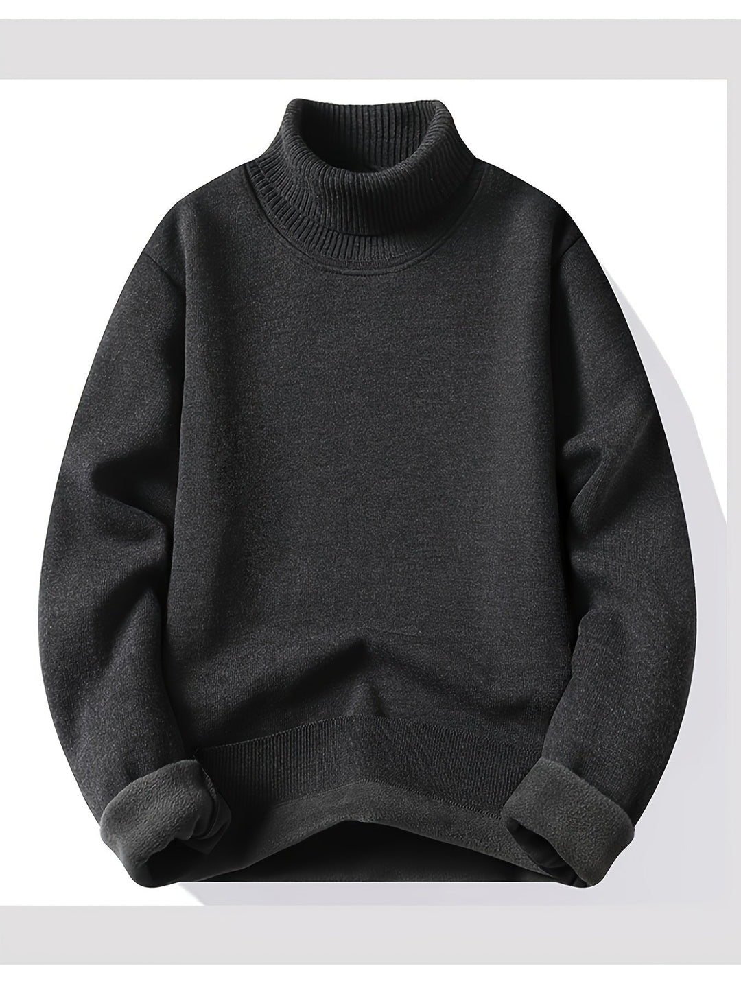 Jumper Womens High Neck Funnel Collar Textured Knit Dropped Shoulder Hip Length - image 6
