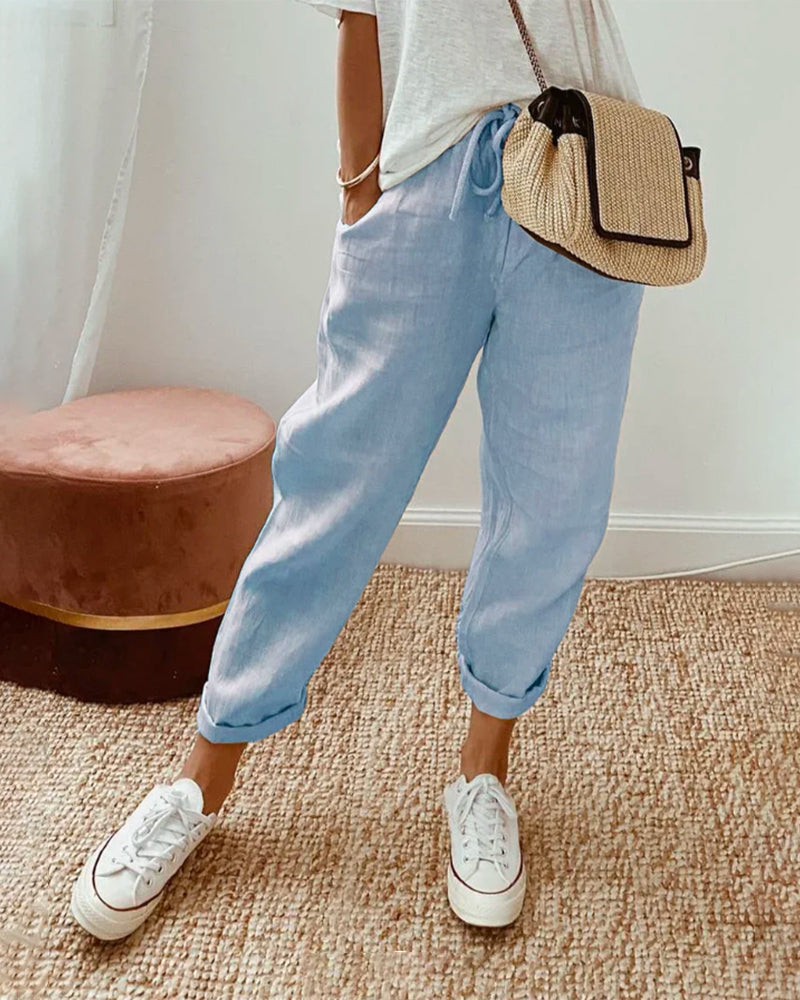 Trousers Womens Cotton Breathable Moisture Wicking Relaxed
