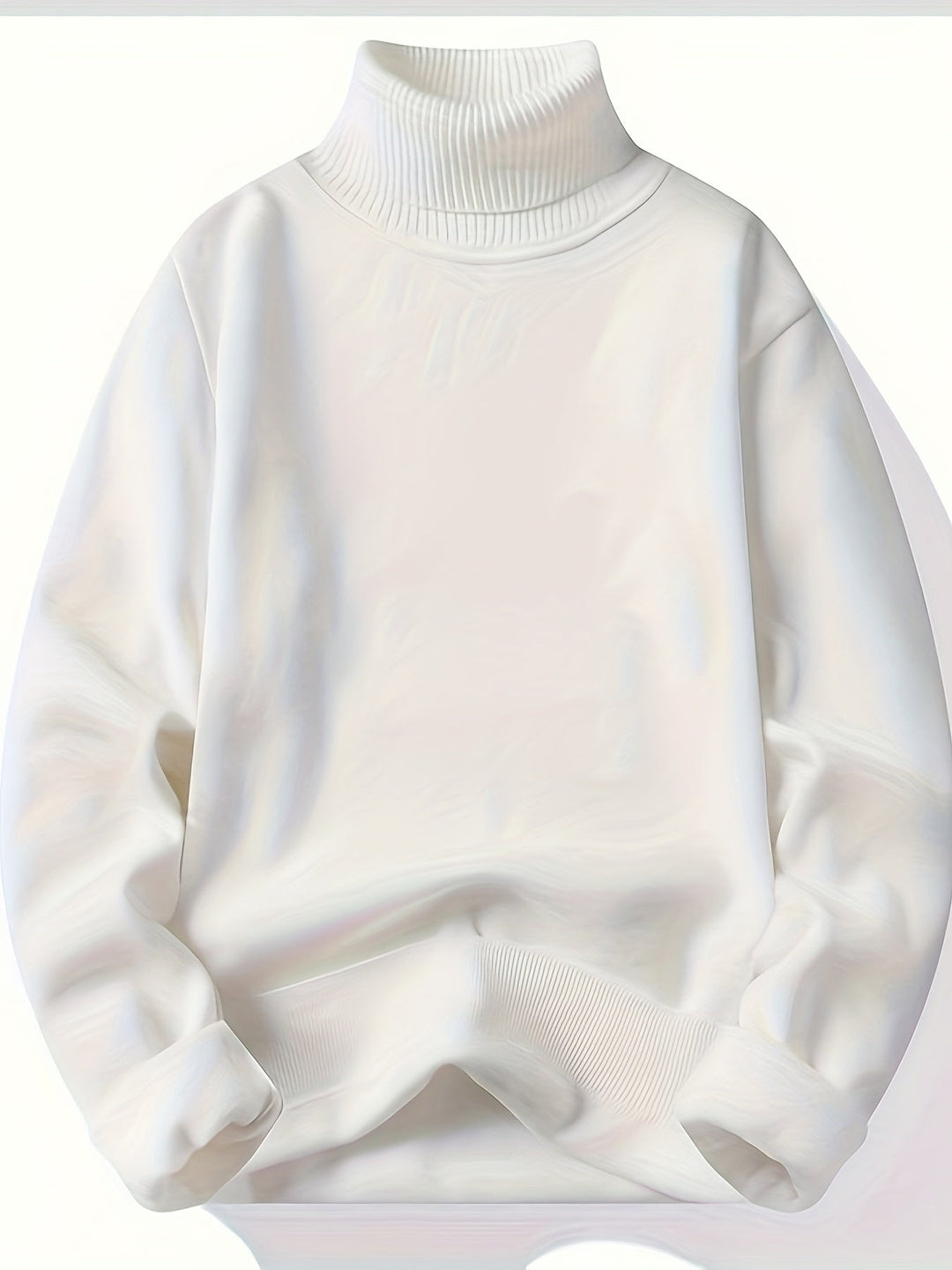 Jumper Womens High Neck Funnel Collar Textured Knit Dropped Shoulder Hip Length - image 12