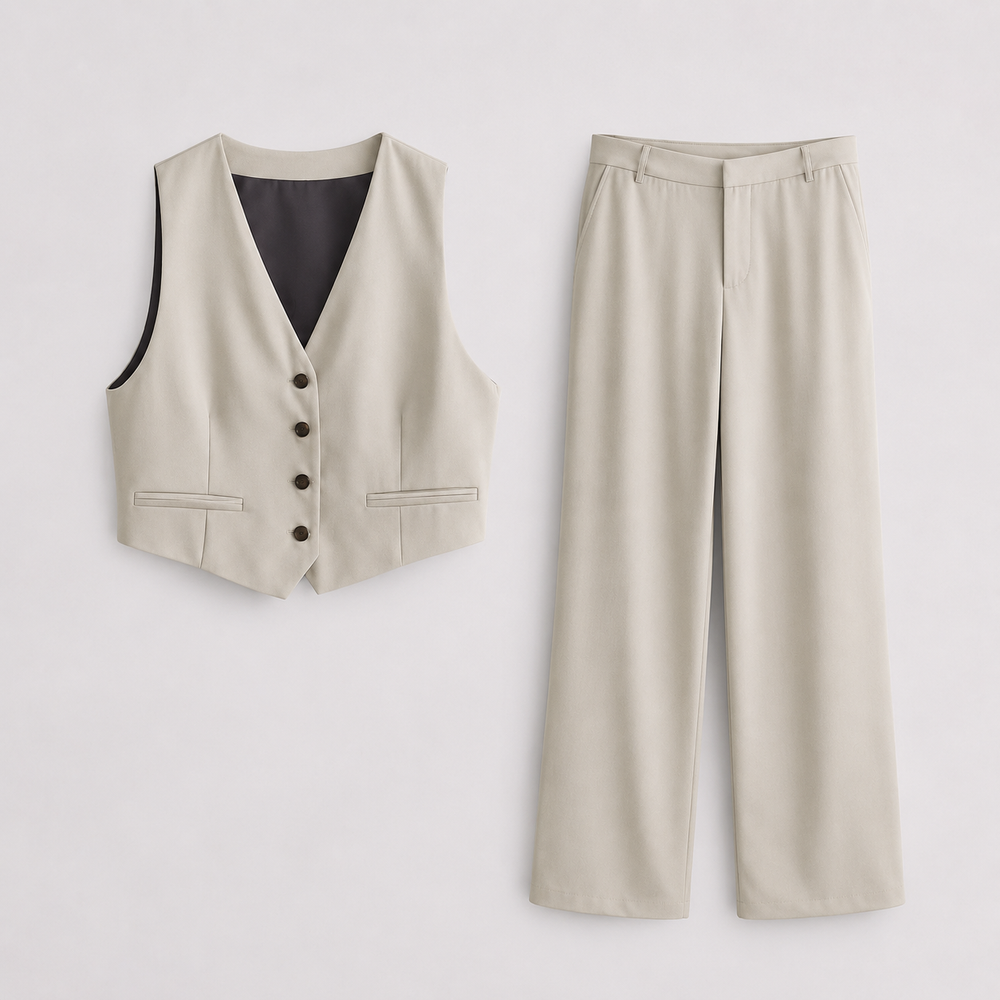 Women's Waistcoat and Wide Leg Trouser Set — image 2