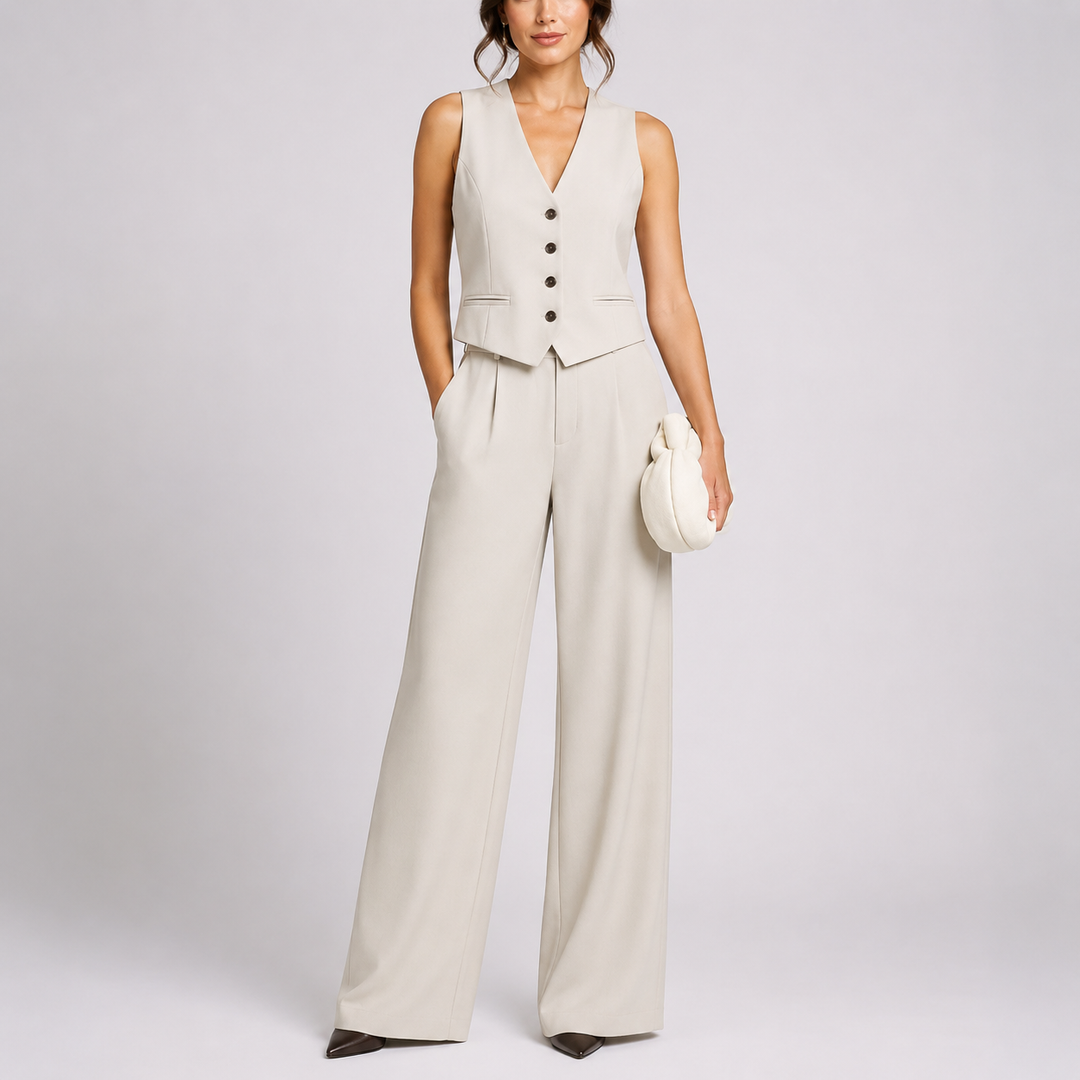 Women's Waistcoat and Wide Leg Trouser Set — image 1