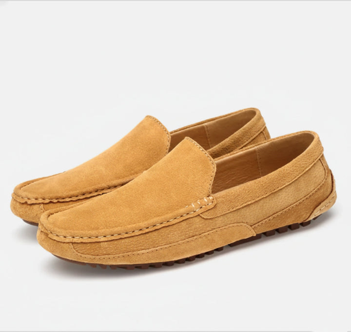 Driving Shoes Mens Suede-Look Slip-On Moccasin Stitch Pebble Sole Casual - image 1