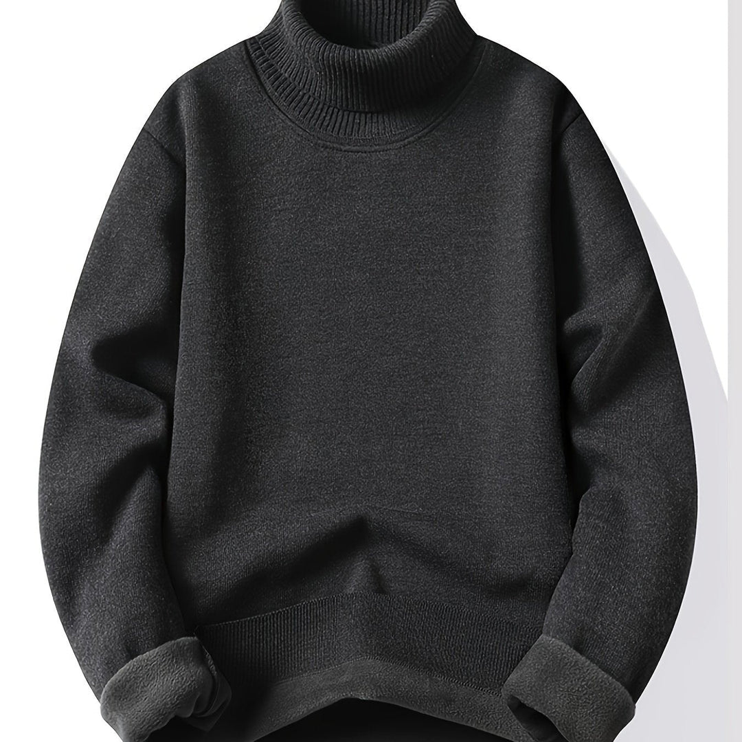 Jumper Womens High Neck Funnel Collar Textured Knit Dropped Shoulder Hip Length - image 1