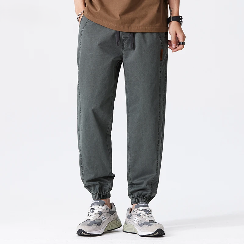 Joggers Mens Cuffed Chino Twill Stretch Drawstring Elastic Waist Relaxed Fit - image 5