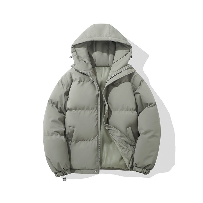 Hooded Puffer Jacket Womens Zip Front Drawstring Hem Padded - image 5