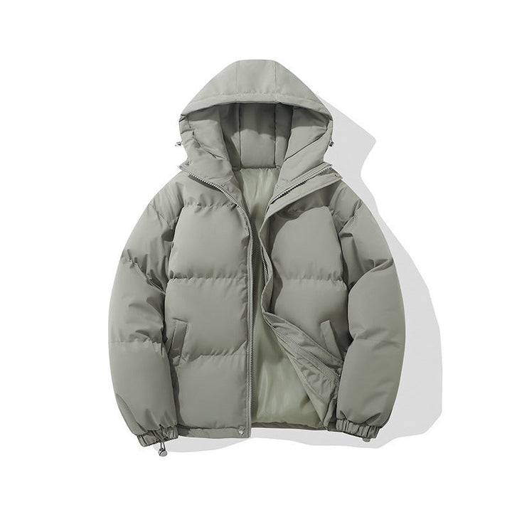 Hooded Puffer Jacket Womens Zip Front Drawstring Hem Padded - image 5