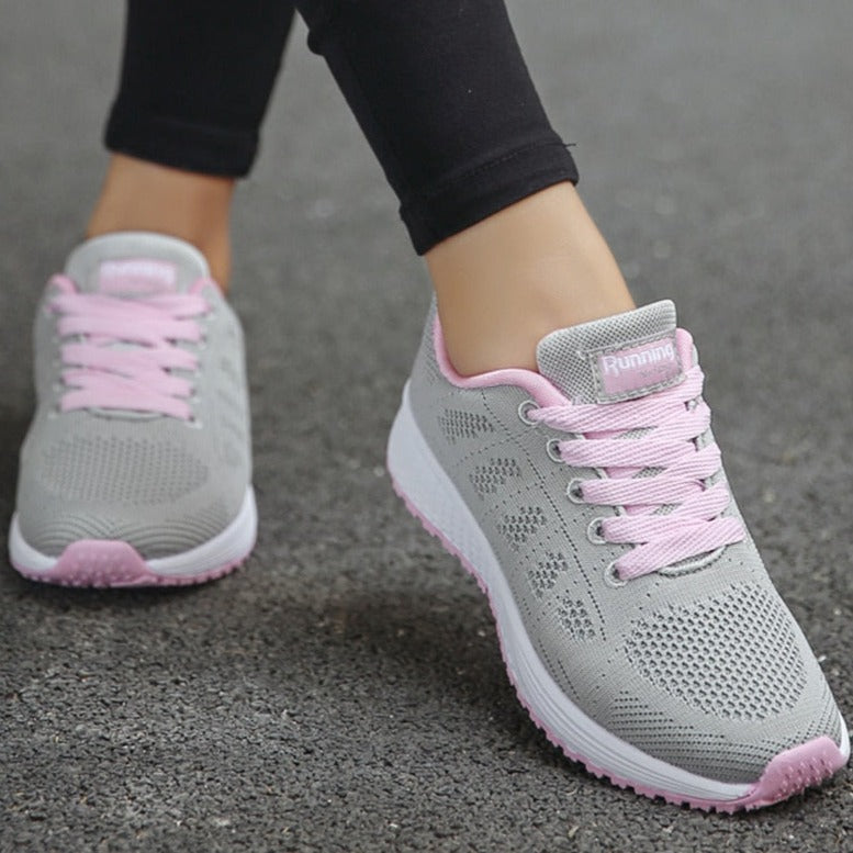 Walking Shoes Womens Arch Support Cushioned Sole Lace Up