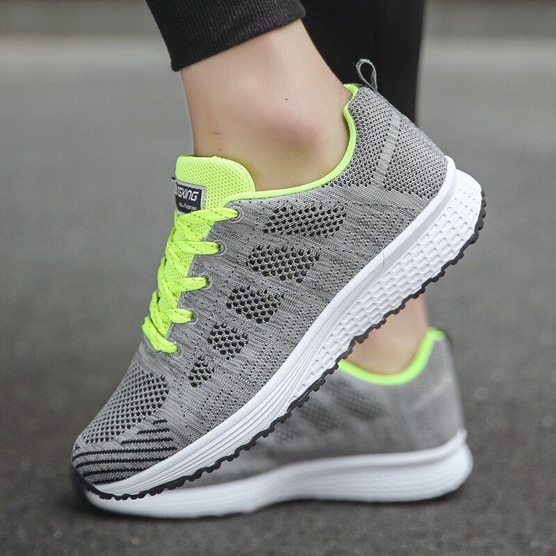 Walking Shoes Womens Arch Support Cushioned Sole Lace Up
