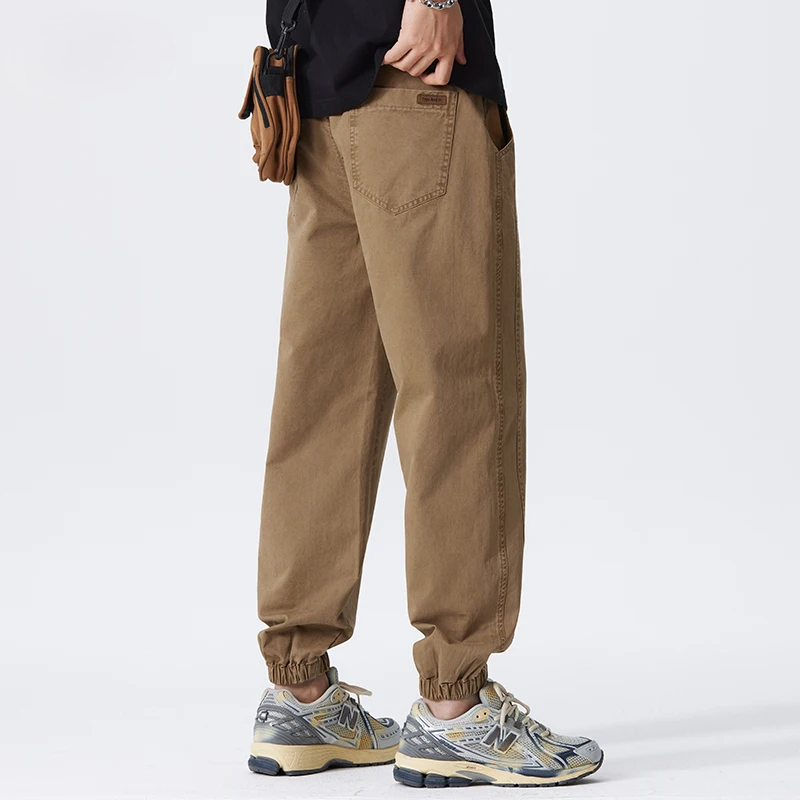 Joggers Mens Cuffed Chino Twill Stretch Drawstring Elastic Waist Relaxed Fit - image 3