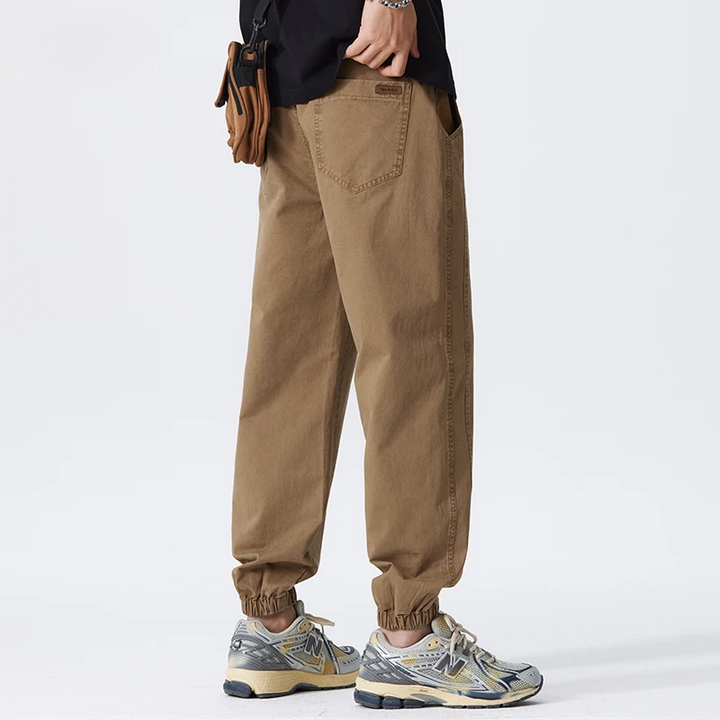 Joggers Mens Cuffed Chino Twill Stretch Drawstring Elastic Waist Relaxed Fit - image 3