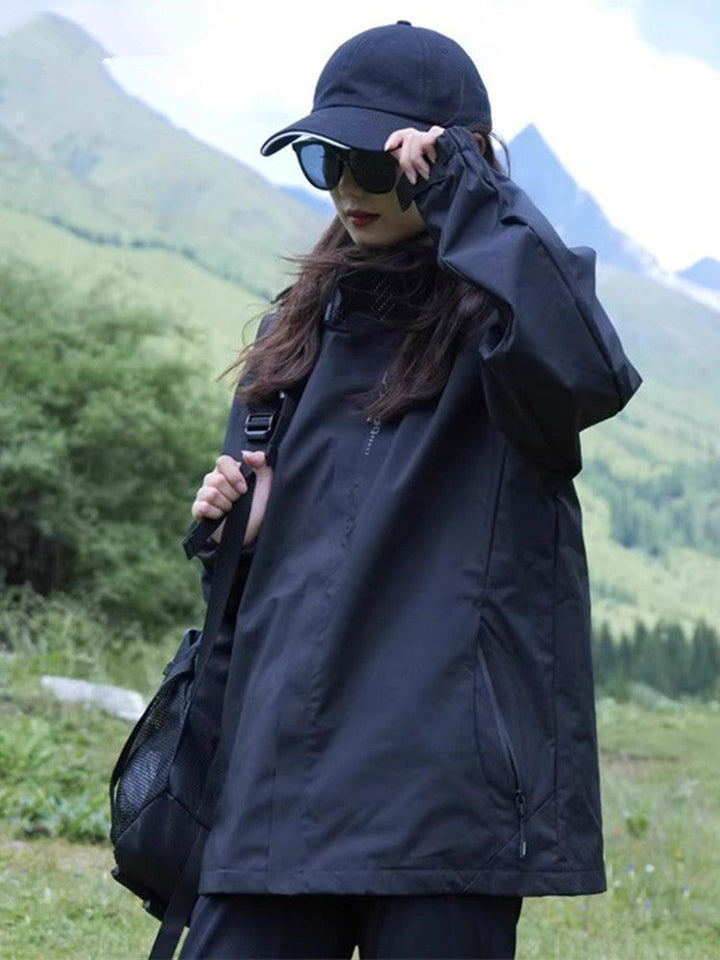 Waterproof Jacket Womens Hooded Shell Lightweight Zip Front - image 5