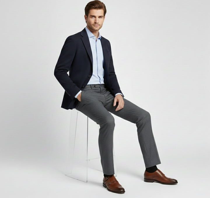 Double Monk Strap Shoes Mens Cap Toe Leather-Look Formal Buckle Slip-On Dress - image 8