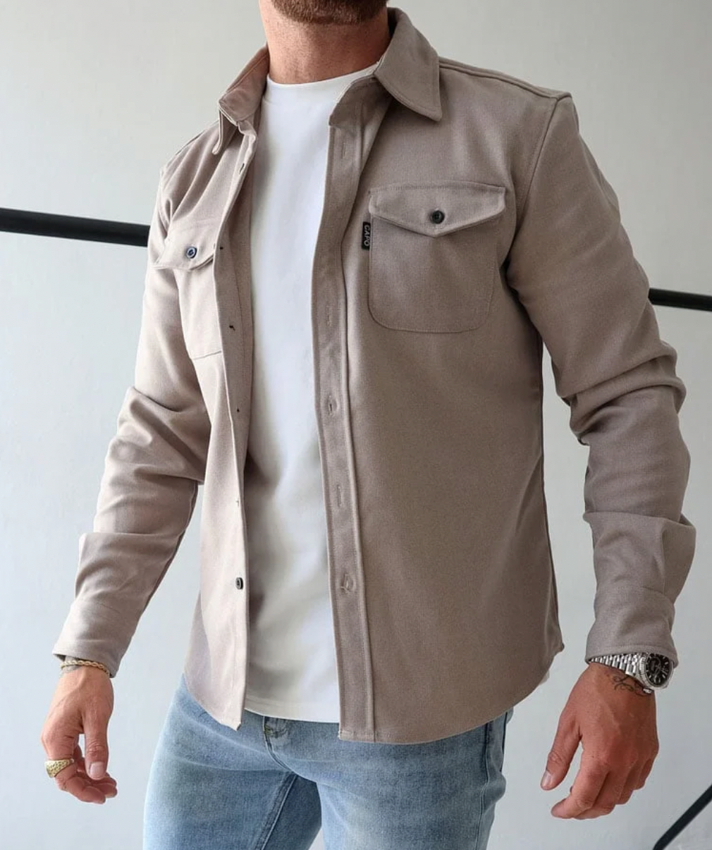 Overshirt Mens Soft Touch Button Front Flap Chest Pockets Point Collar Long Sleeve Regular Fit - image 8
