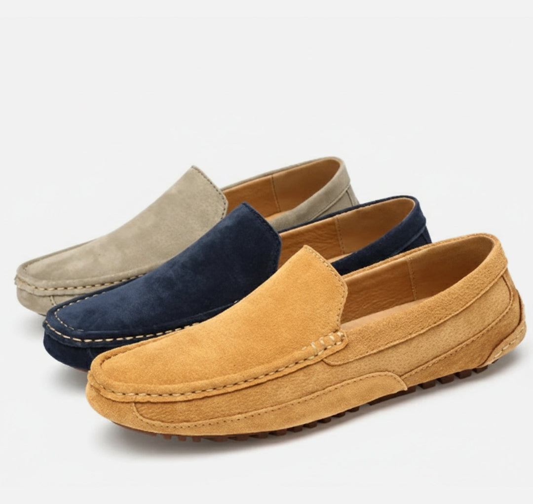 Driving Shoes Mens Suede-Look Slip-On Moccasin Stitch Pebble Sole Casual - image 9