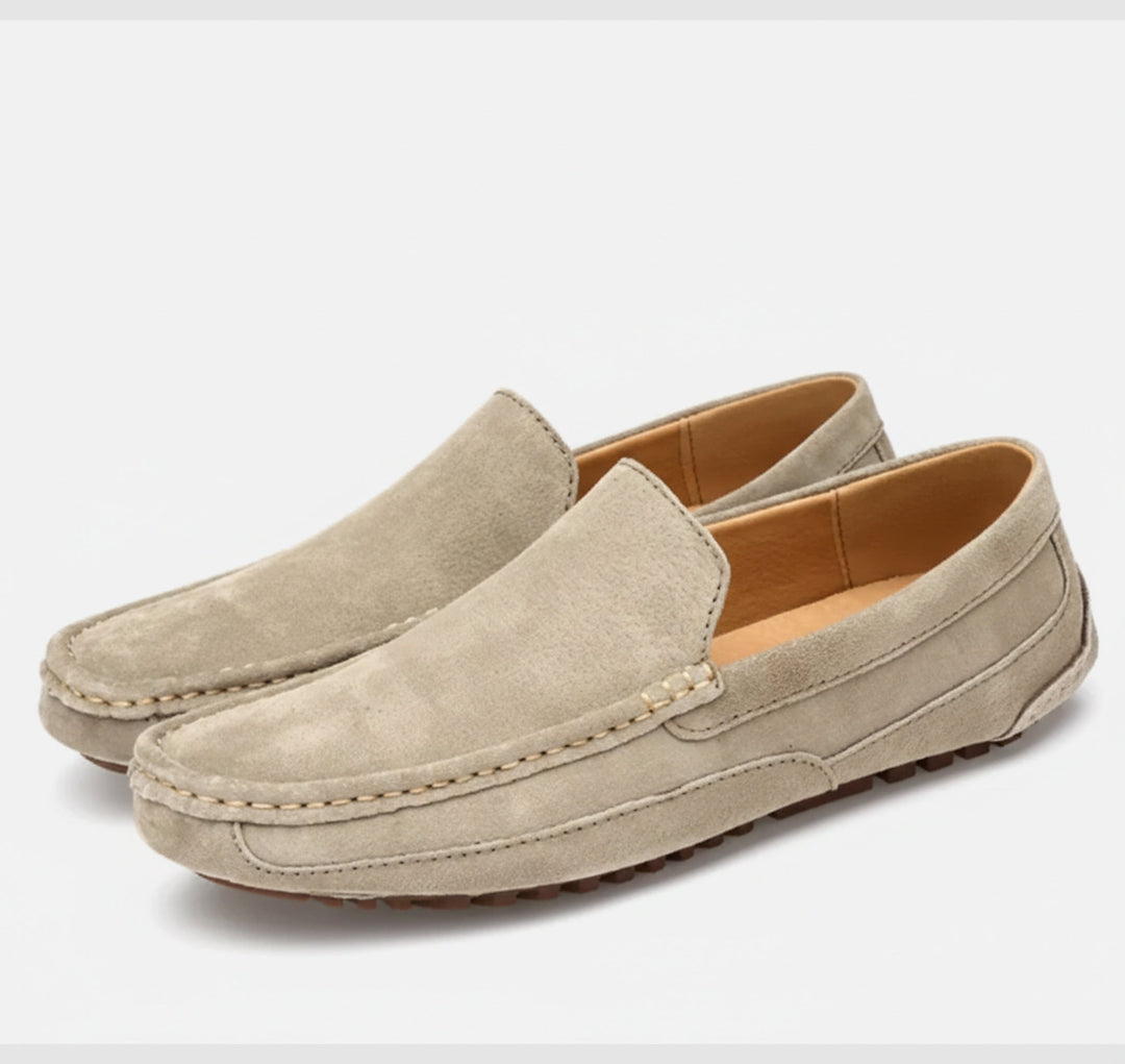 Driving Shoes Mens Suede-Look Slip-On Moccasin Stitch Pebble Sole Casual - image 5