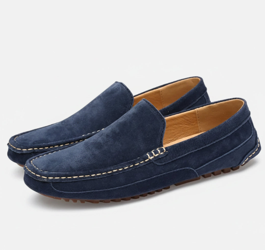 Driving Shoes Mens Suede-Look Slip-On Moccasin Stitch Pebble Sole Casual - image 8