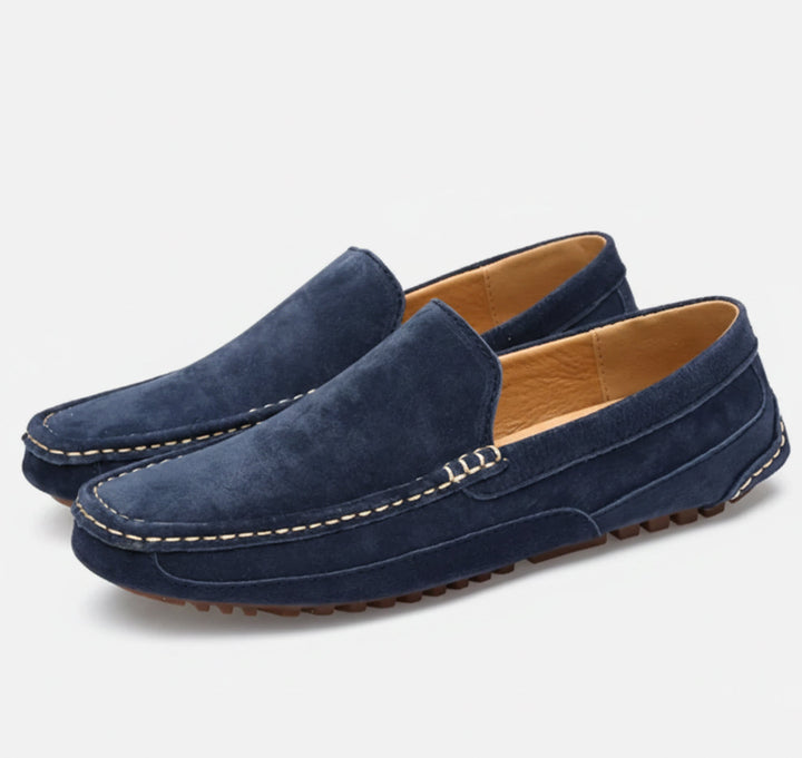 Driving Shoes Mens Suede-Look Slip-On Moccasin Stitch Pebble Sole Casual - image 8