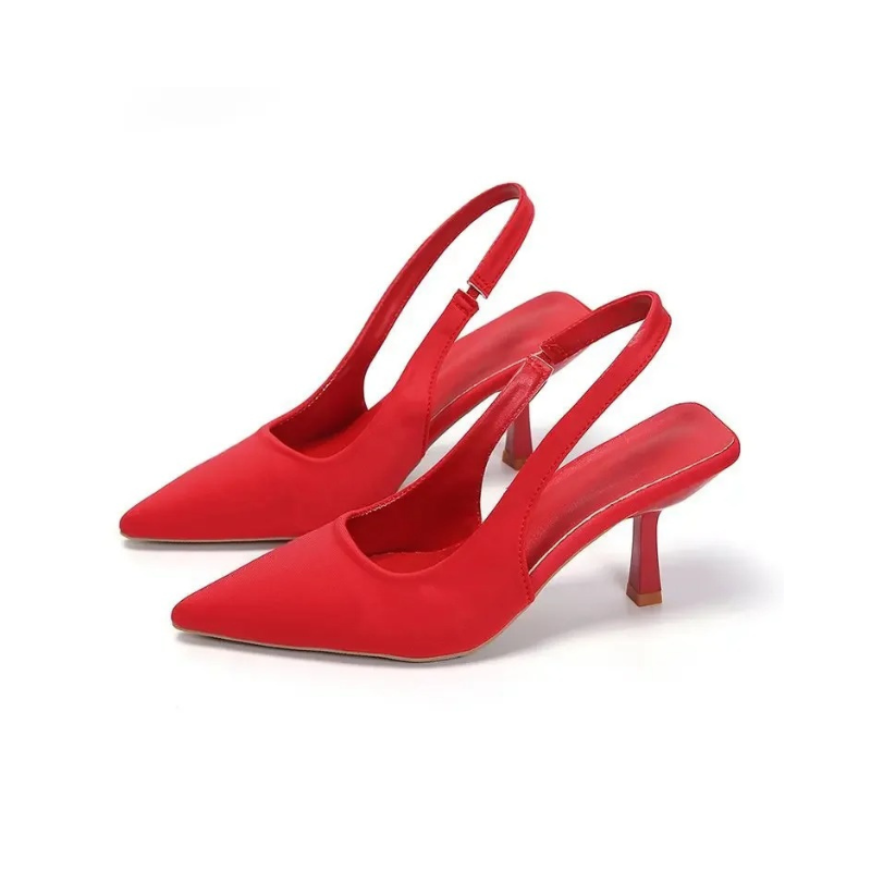Kitten Heels Womens Pointed Toe Slingback Slim Heel