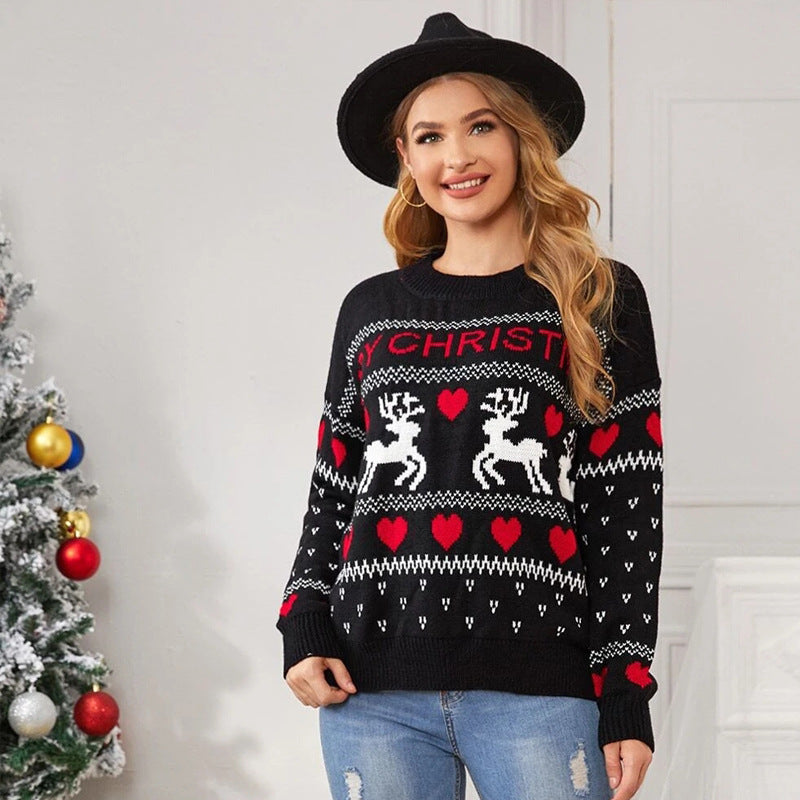 Christmas Jumper Womens Reindeer Merry Christmas Fair Isle Knitted - image 3