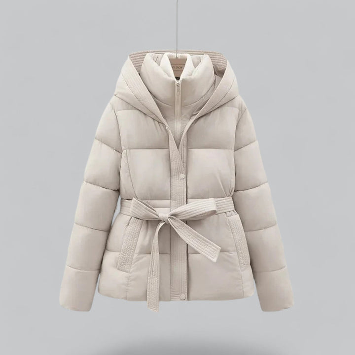 Parka Coat Womens Padded Hooded Belted Waist Quilted Winter - image 4