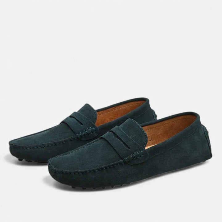 Driving Loafers Mens Suede-Look Penny Moccasin Slip-On Rubber Pebble Sole - image 8