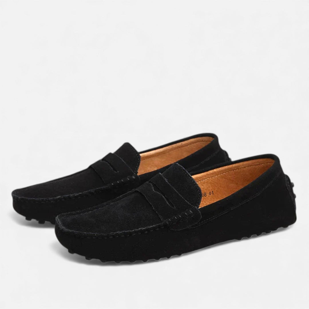 Driving Loafers Mens Suede-Look Penny Moccasin Slip-On Rubber Pebble Sole - image 5