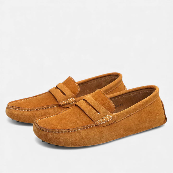 Driving Loafers Mens Suede-Look Penny Moccasin Slip-On Rubber Pebble Sole - image 7