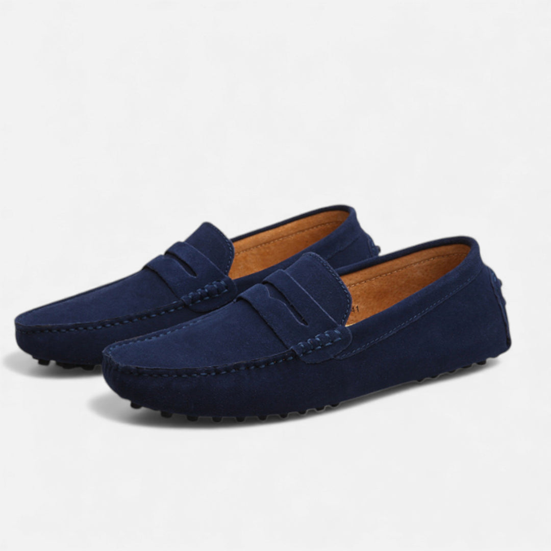 Driving Loafers Mens Suede-Look Penny Moccasin Slip-On Rubber Pebble Sole - image 4