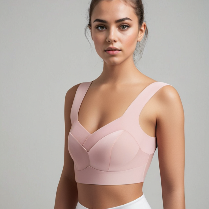 Push Up Bra Womens Seamless Wide Strap Mesh Panel V Neckline Full Back Coverage - image 8