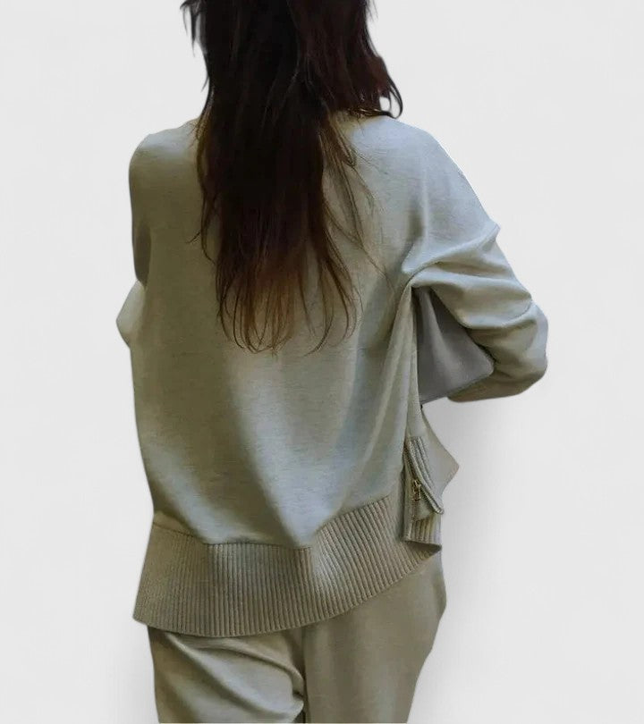 Knitted Co Ord Womens High Neck Jumper Wide Leg Trousers Ribbed - image 10