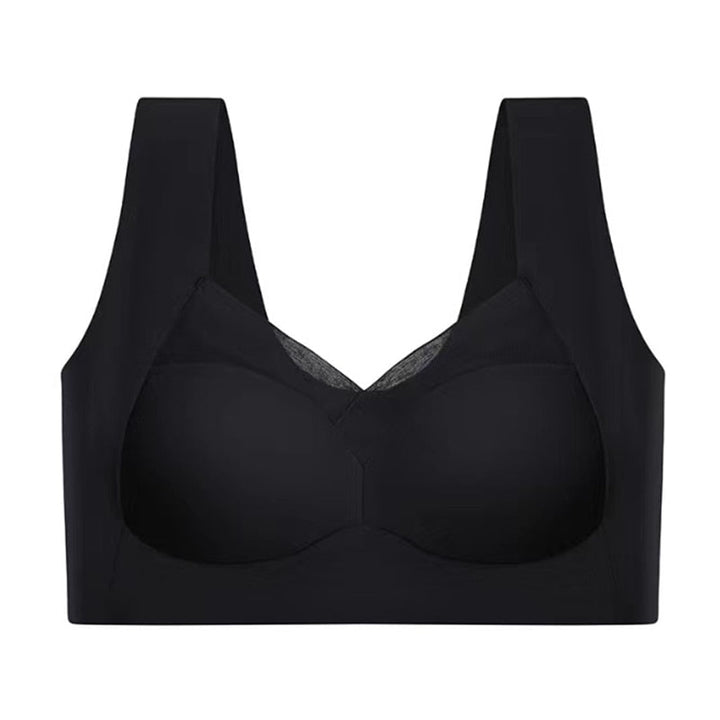Push Up Bra Womens Seamless Wide Strap Mesh Panel V Neckline Full Back Coverage - image 14