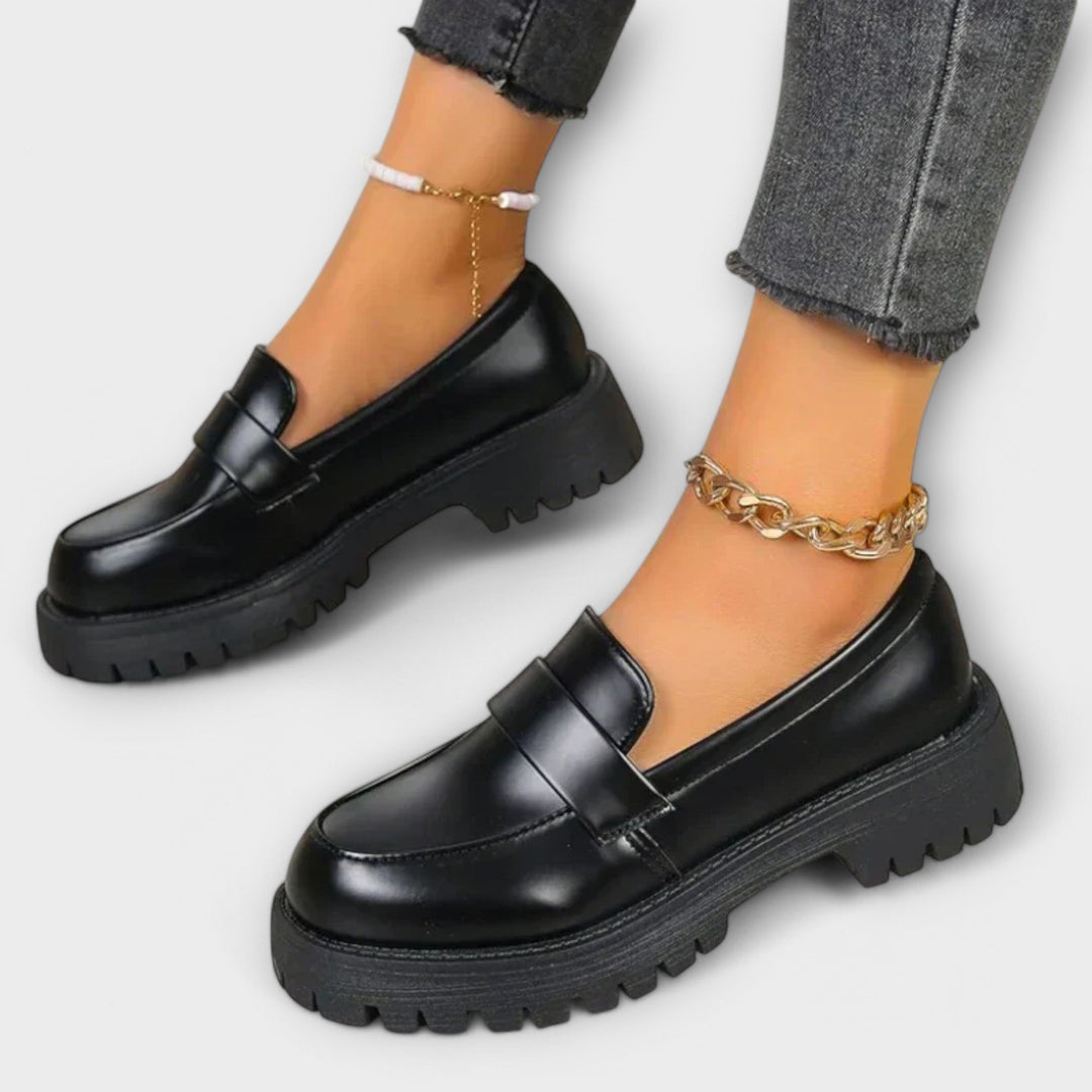 Loafers Womens Cushioned Footbed Slip On Smart Finish