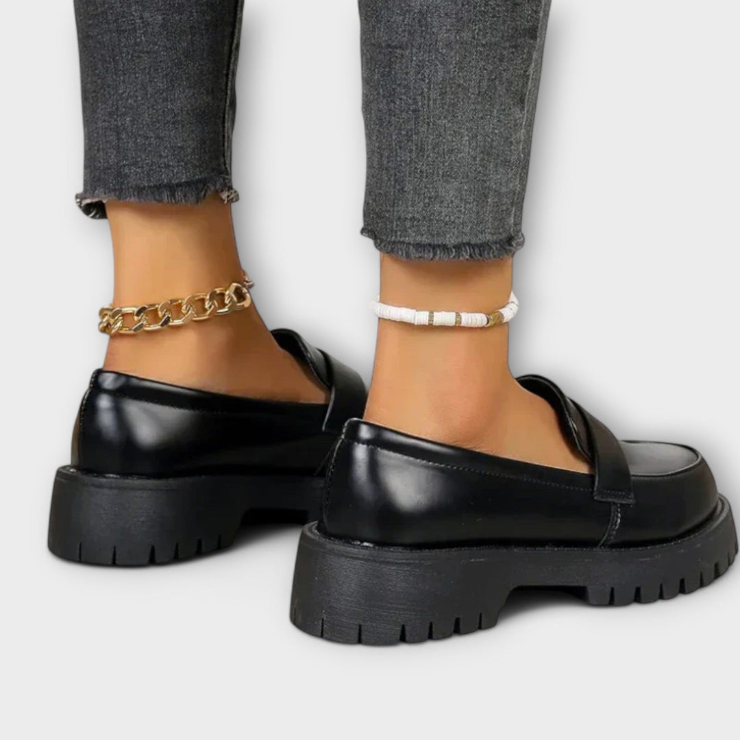 Loafers Womens Cushioned Footbed Slip On Smart Finish