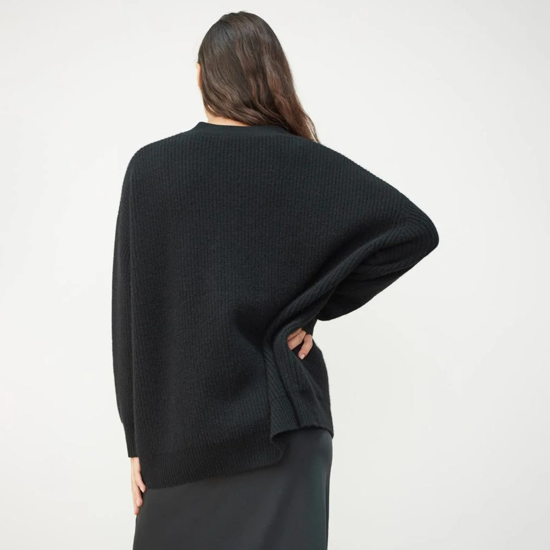 Oversized Cardigan Womens Button Up V Neck Chunky Rib Knit Longline Relaxed Fit - image 4
