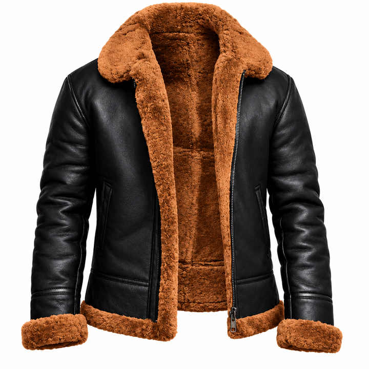 Leather Aviator Jacket Womens B3 Bomber Shearling Collar Cuffs