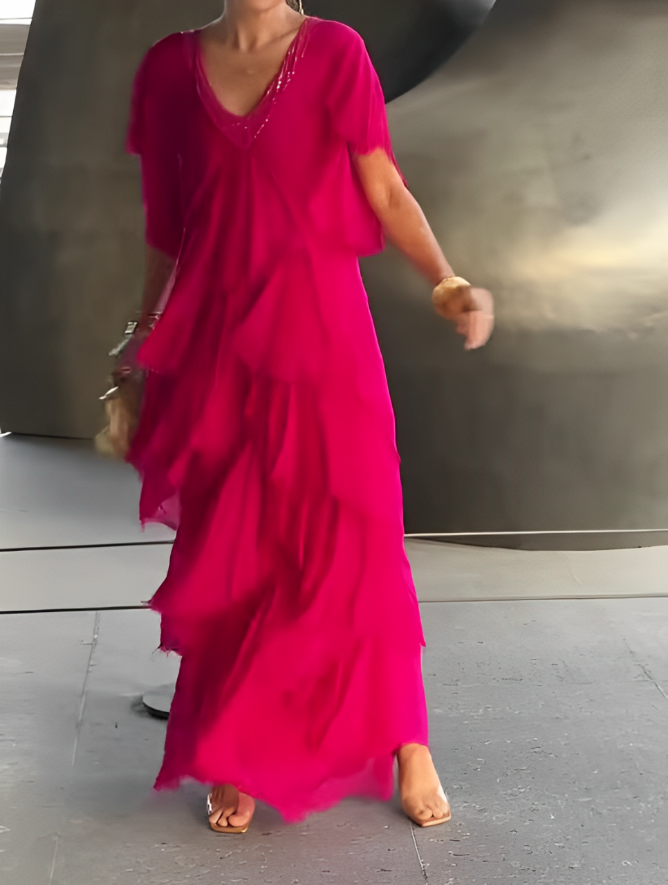 Boho Tiered Dress for Women Maxi
