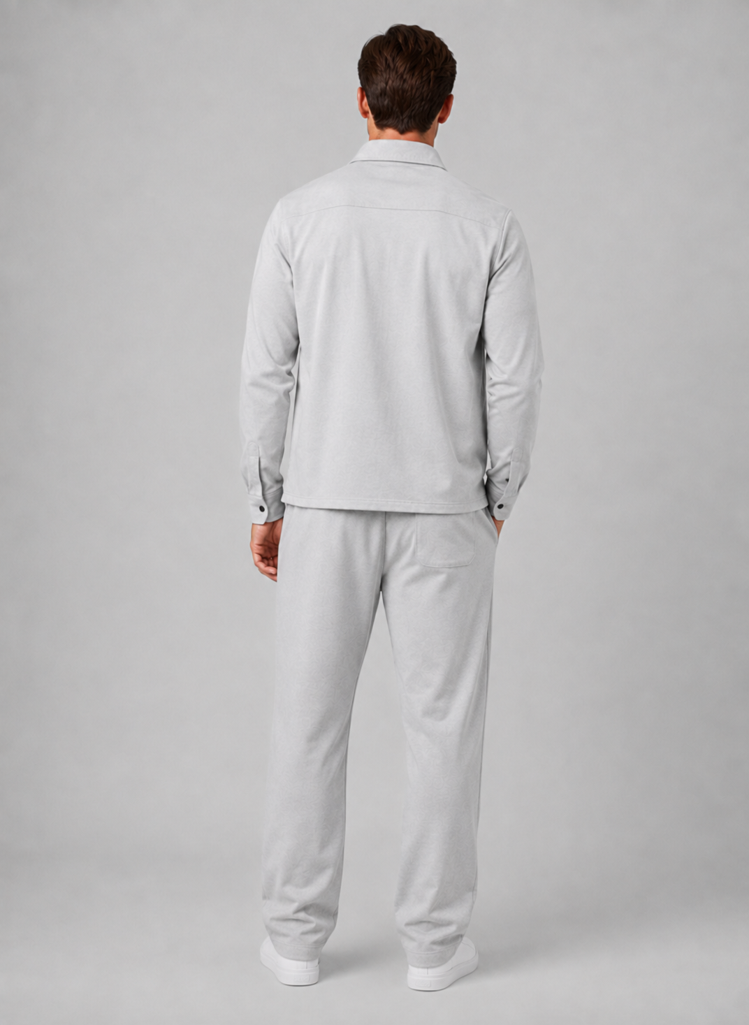 Co-ord Set Mens Overshirt and Drawstring Trousers Two Piece Press Stud Relaxed Fit - image 2