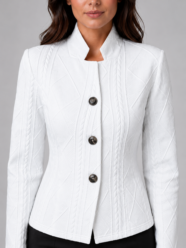 Blazer Womens Textured Weave Structured Fit Tailored